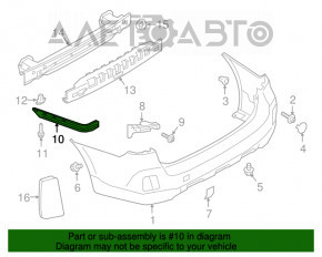 Крепление заднего бампера левое Subaru Outback 15-19