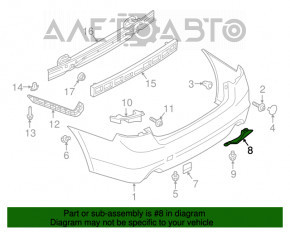 Capacul bumperului din spate pentru evacuare, partea dreapta spate, pentru Subaru Legacy 15-17 pre-restilizare