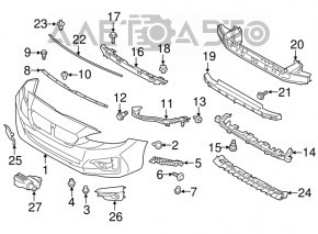 Решетка бампера левая Subaru Impreza 17- GK без DRL, без птф OEM