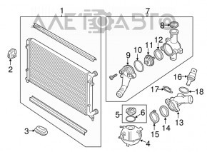 Radiator de răcire apă VW Jetta 11-15 SUA 2.0 2.5 automat nou neoriginal AVA