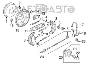 Capacul discului de frână spate stânga sub tambur VW Beetle 12-19 nou OEM original