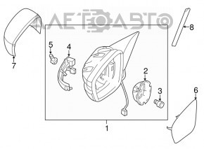 Зеркало боковое левое VW Beetle 12-19 6 пинов, поворотник