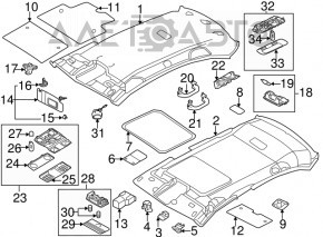 Manerul plafonului din față stânga VW Jetta 11-18 SUA gri.