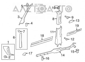 Capacul suportului frontal drept VW Jetta 11-18 SUA gri