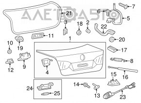 Накладка петли крышки багажника правая VW Jetta 11-18 USA, hybrid OEM