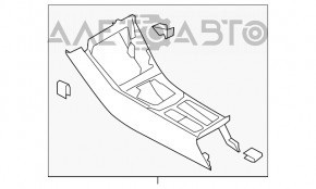 Consola centrală cu cotieră și suport pentru pahar pentru VW Tiguan 09-17 din piele bej.