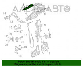 Mânerul ușii exterioare din spate dreapta pentru Jeep Compass 17-