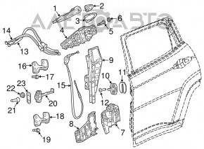 Ручка двери внешняя задняя правая Jeep Compass 17- структура