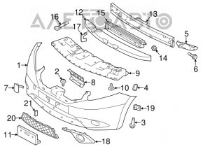 Suportul pentru bara de protecție față dreapta Nissan Versa Note 13-19