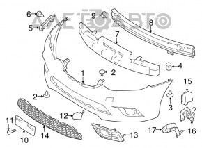 Suportul de prindere a bara fata, aripa stanga Nissan Sentra 16-19, nou, neoriginal.