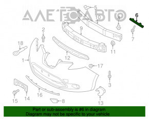 Suportul pentru bara de protecție față stânga Nissan Leaf 13-17, nou, original OEM.