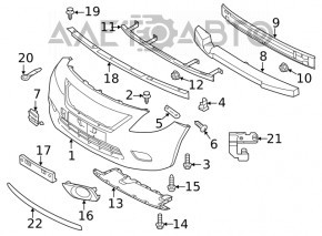 Capacul farului de ceață din față dreapta Nissan Versa 15-19 SUA, nou, aftermarket.