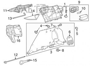 Накладка задней стойки правая Toyota Rav4 13-18 серая,царапины