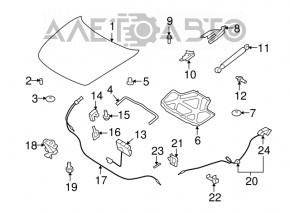 Cablu capote asamblat Infiniti G25 G35 G37 4d 06-14