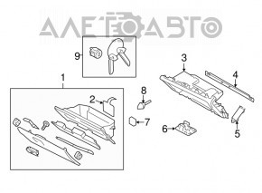 Перчаточный ящик, бардачок Subaru Forester 14-18 SJ серый, царапины