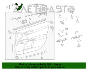 Panoul lateral al ușii triunghiular frontal dreapta pentru Lexus CT200h 11-13 pre-restilizare