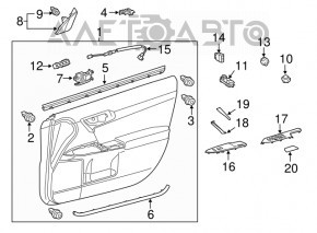 Panoul lateral al ușii triunghiular frontal dreapta pentru Lexus CT200h 11-13 pre-restilizare