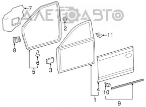 Уплотнитель двери передней левой Toyota Camry v50 12-14 usa