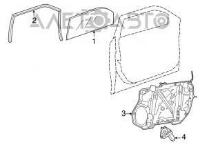 Garnitură de geam față stânga Chrysler 300 11-