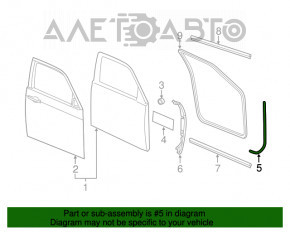 Уплотнитель двери передней правой Chrysler 300 11-