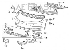 Suportul de bara fata dreapta Chrysler 200 15-17