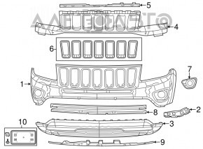 Capacul televizorului Jeep Compass 11-16 2.0 2.4 nou, neoriginal, SIGNEDA.