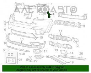 Suportul pentru bara de protecție față dreapta Jeep Cherokee KL 14-18, nou, original OEM.