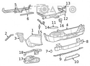 Suport bara spate exterior dreapta Jeep Cherokee KL 14-18 nou original OEM