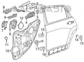 Петля двери верхняя задняя левая Jeep Cherokee KL 14-23