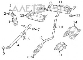 Кронштейн глушителя задний левый Jeep Cherokee KL 14-23