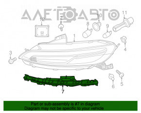 Suportul de montare a farului de zi Jeep Cherokee KL 14-18 stânga, nou, original