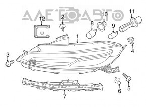 Suportul de montare a farului de zi Jeep Cherokee KL 14-18 stânga, nou, original