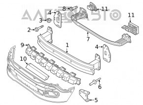 Absorbantul de bara fata pentru Jeep Renegade 15-18, post-restilizare, nou, neoriginal