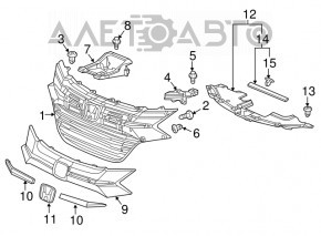 Молдинг решетки радиатора центр grill Honda HR-V 16-18 новый OEM оригинал