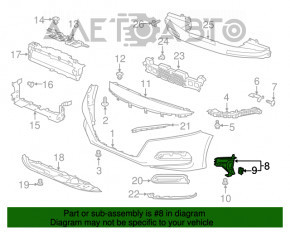 Воздуховод переднего бампера правый Honda Accord 18-22 новый OEM оригинал