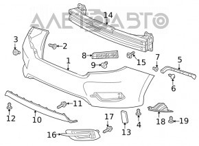 Решетка заднего бампера правая Honda Civic X FC 16-21 4d структура