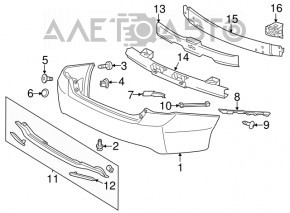 Capacul cromat al buzei de la bara spate a Honda Accord 13-15