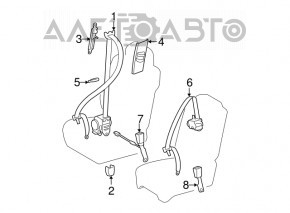 Centura de siguranță pentru pasageri Toyota Sequoia 08-16, culoare bej