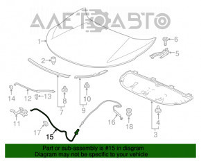 Cablu deschidere capota fata Honda CRV 17-22 nou OEM original