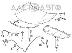 Cablu deschidere capota fata Honda CRV 17-22 nou OEM original