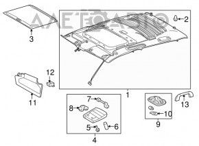 Maner plafoniera față Toyota Avalon 13-18 gri.