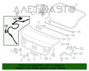 Трос личинки замка крышки багажника Honda Accord 18-22