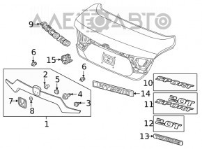 Emblema capacului portbagajului Honda Accord 18-22