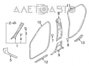 Garnitura prag spate dreapta Infiniti QX30 17- cu crom nou original OEM