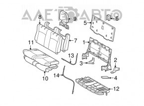 Al treilea rând suplimentar de scaune din spate Toyota Highlander 08-13, piele gri