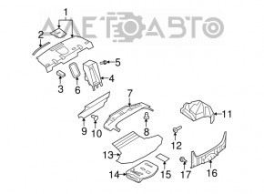 Полка задняя Infiniti G25 G35 G37 4d 06-14 BOSE черн