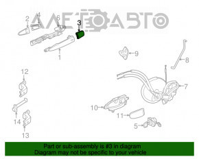 Capacul mânerului exterior stânga spate Nissan Maxima A36 16- crom