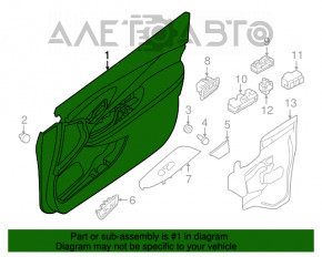 Capacul ușii, cartela din față dreapta Nissan Murano z52 15-17 piele maro.