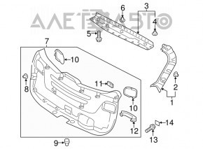 Capacul portbagajului superior al usii Hyundai Santa FE Sport 13-16, bej, post-restilizare