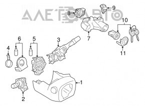 Comutatorul de sub volan din dreapta pentru Subaru Outback 15-19